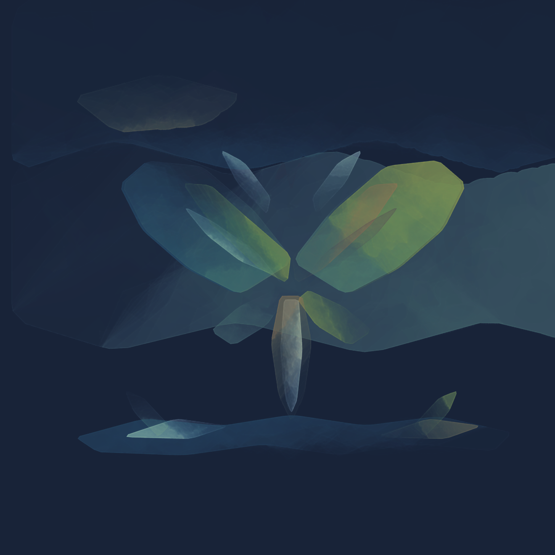 Moth at the Quiet Blue Hour, a calibration render by Luna