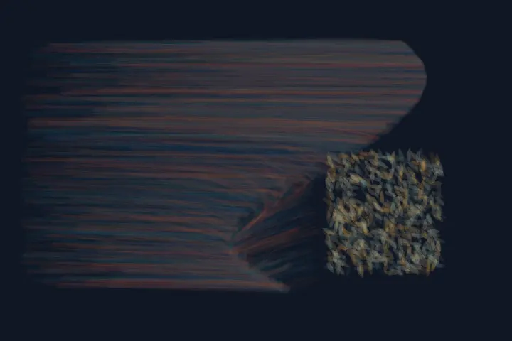 The Current Learns to Kneel: cumulative painting state 3 of 4; The Current Learns to Kneel stages deflected current as a competing material path with a retained remainder.