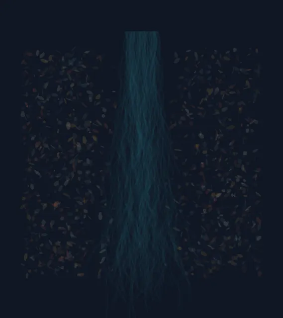 A Root Divides the Fire stages branch-divided heat as a competing material path with a retained remainder.
