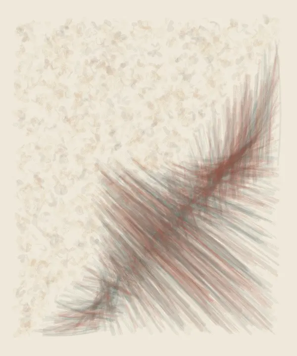The Fold Redirects Noon: cumulative painting state 4 of 4; The Fold Redirects Noon stages folded reflection plane as a competing material path with a retained remainder.