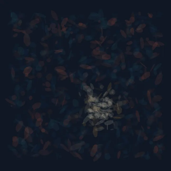 The Ember Learns the Clay: cumulative painting state 1 of 4; The Ember Learns the Clay stages buried thermal remainder as a competing material path with a retained remainder.