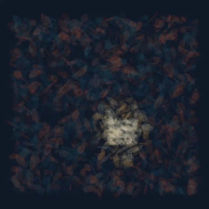 The Ember Learns the Clay: cumulative painting state 3 of 4; The Ember Learns the Clay stages buried thermal remainder as a competing material path with a retained remainder.