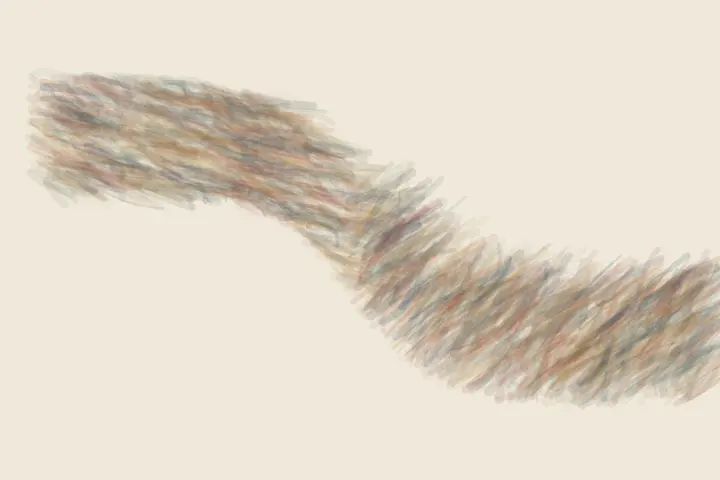 What I Could Not Stop, I Bent: cumulative painting state 3 of 4; What I Could Not Stop, I Bent stages self-chosen swerve as a competing material path with a retained remainder.