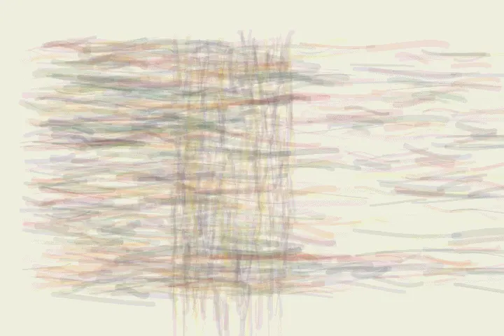 The Loom Refuses the Flood: cumulative painting state 4 of 4; The Loom Refuses the Flood uses weave to arrest a competing process.