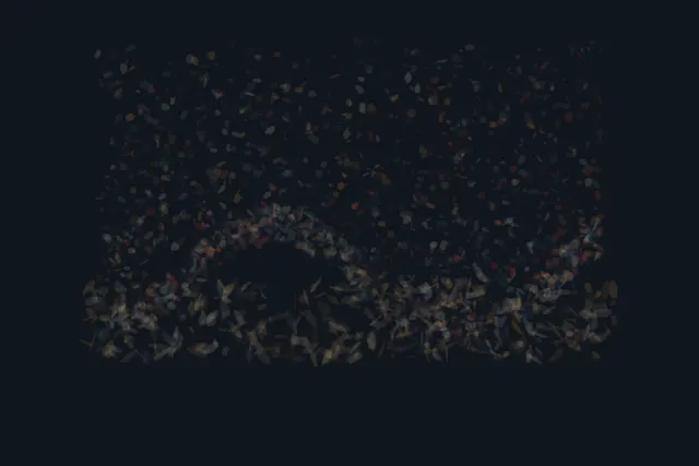 Gravity Meets the Resin uses granule to arrest a competing process.