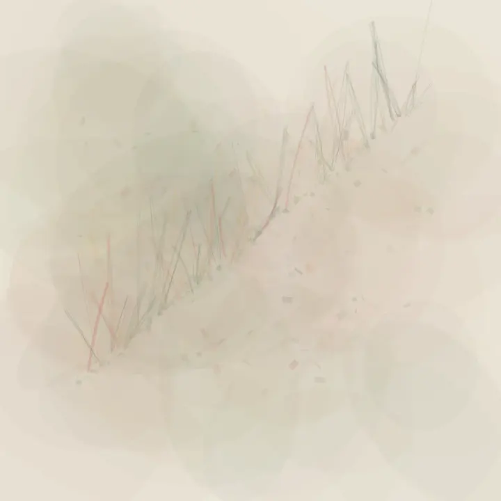Garden in the Fault: cumulative painting state 3 of 4; Garden in the Fault stages root growth inhabits fracture as a material consequence of breakage.