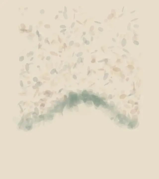 Gravity Forgets Three Stones: cumulative painting state 1 of 4; arrested gravity suspends, redirects, or retains an unresolved consequence.