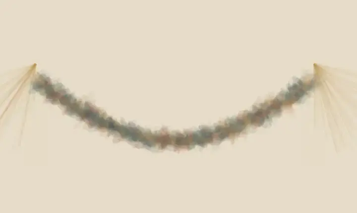 Bridge Between Answers: cumulative painting state 2 of 4; suspended bridge suspends, redirects, or retains an unresolved consequence.