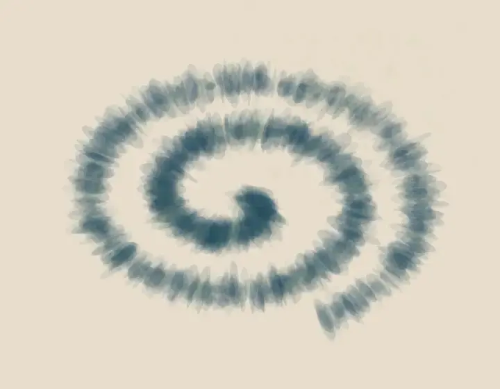The Weight Chooses Blue: cumulative painting state 2 of 4; open spiral load suspends, redirects, or retains an unresolved consequence.
