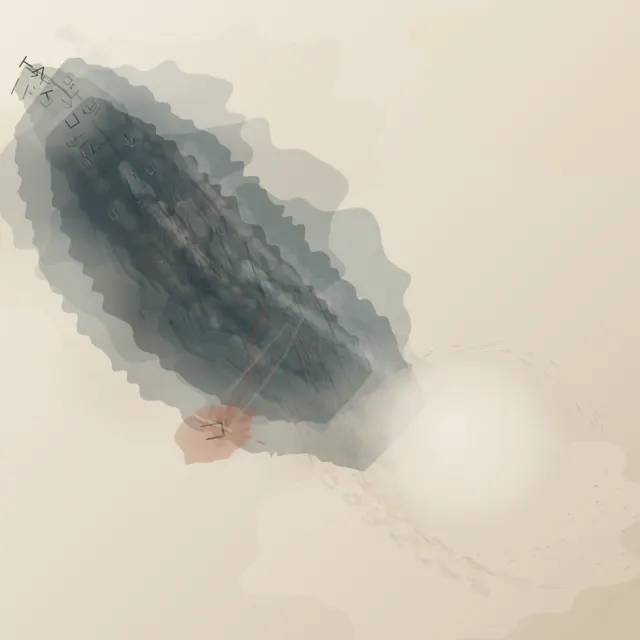 A centered soft blot floats without counterpressure, edge intelligence, or a scale ladder.