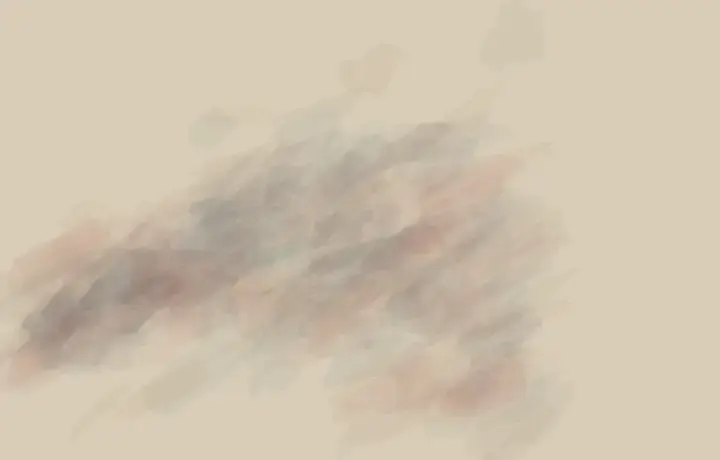 Unequal Neighbors: cumulative painting state 1 of 4; Unequal deposits deform one another around a displaced interval of exposed support.