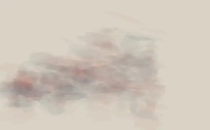 The Wrong Light Enters: cumulative painting state 1 of 4; A pale membrane redirects an entering red-violet light into neighboring particulate weather.