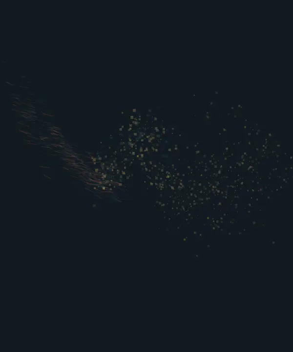 The Wound Alters the Passage: cumulative painting state 3 of 4; granular contact transfers color, pressure, and residue between unequal neighboring fields.