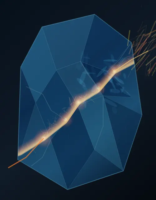 Thermal Passage Through a Blue Fault is an independently authored causal raster study of heat passes through blue stone.