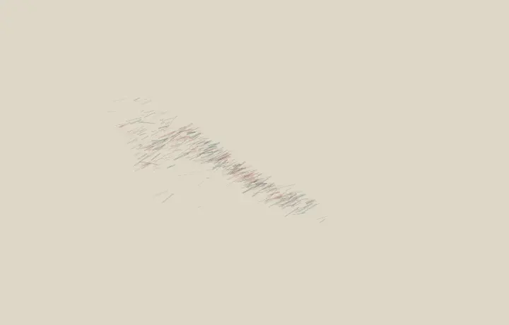 The Neighbor Leaves Light: cumulative painting state 1 of 4; afterlight contact transfers color, pressure, and residue between unequal neighboring fields.