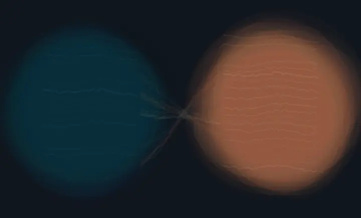 Honest Distance: cumulative painting state 4 of 4; Honest Distance stages held distance with nonbinding signal as reciprocal material consequence.