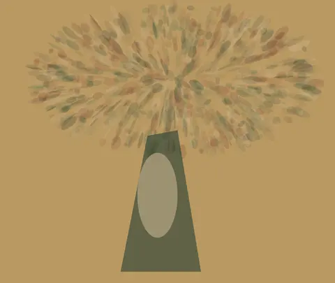Shade for the Reluctant Prophet: cumulative painting state 3 of 4; Shade for the Reluctant Prophet makes refusal appears as a small protected interval beneath overwhelming shade visible.