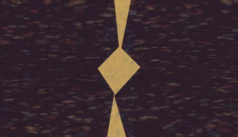 Resistance Leaves a Bright Scar: cumulative painting state 3 of 4; Resistance Leaves a Bright Scar makes compressed matter stores resistance until one bright fracture releases it visible.