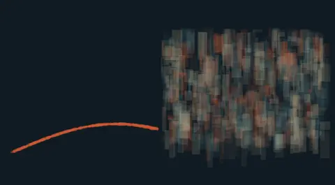 The Road Keeps the City at Distance: cumulative painting state 2 of 4; The Road Keeps the City at Distance makes urban density and an unused road maintain charged separation visible.