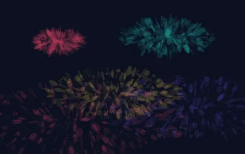 The Color That Asked to Exist: cumulative painting state 1 of 4; The Color That Asked to Exist makes chromatic gravity chooses its own asymmetrical world visible.