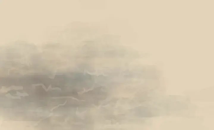 Distance Is an Oxide: cumulative painting state 1 of 3; Warm distance thickens into oxide while nearer matter is abraded into a pale exposed field.