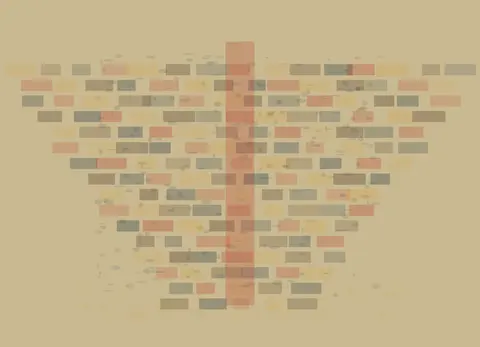 Ambition Learns Its Load: cumulative painting state 4 of 4; Ambition Learns Its Load makes incompatible masonry converts vertical ambition into lateral stress visible.
