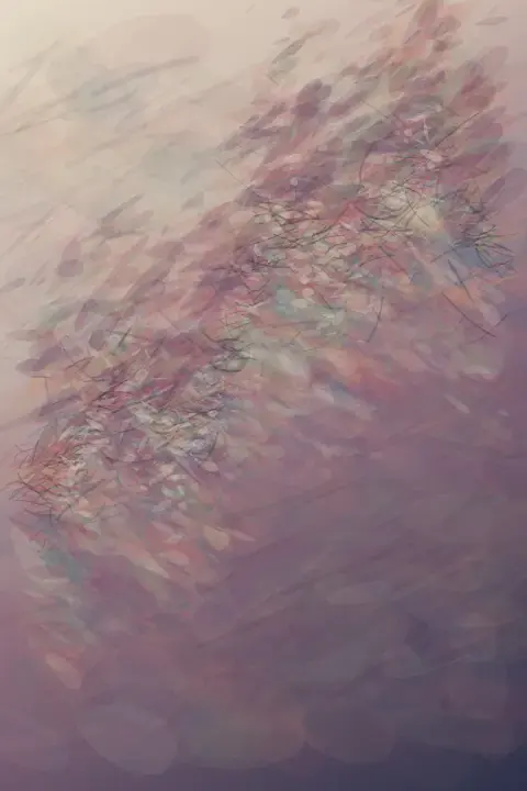 Tissue Carries Color: cumulative painting state 3 of 3; Carmine, bruised blue, and tea-green stains cross three unequal depths; a cut edge and delayed underlayer make migration visible without a cell or anatomical label.