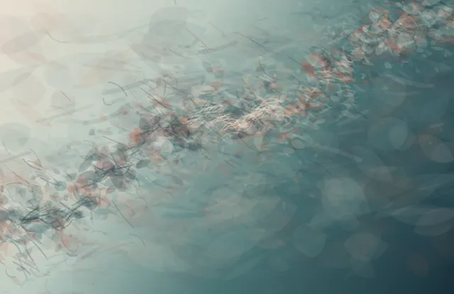 Wax-resist ground opens into a torn translucent threshold; one pale signal changes from carbon pressure to oxidized color after crossing into deep teal.