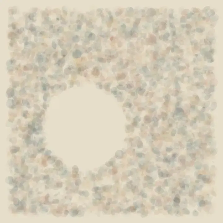 The Center They Refuse to Fill: cumulative painting state 4 of 4; peripheral colony exchange turns many local decisions into an open spatial event.