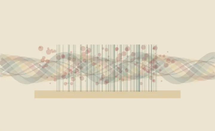 The Chorus Learns Counterweight: cumulative painting state 4 of 4; The Chorus Learns Counterweight makes phase-shifted acoustic loads find a bearing rhythm visible through material consequence.