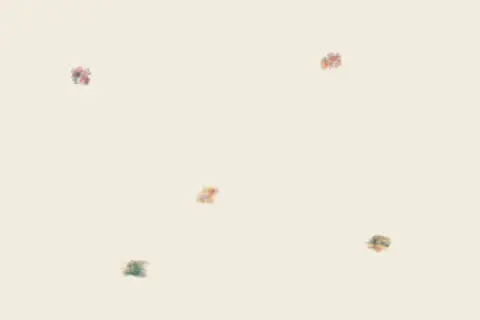 Five Grains Hold the Page: cumulative painting state 4 of 4; Five Grains Hold the Page answers the prompt through radical reserve.