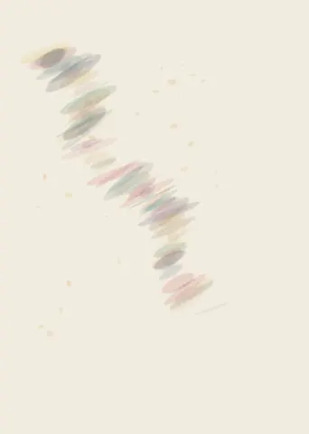 Before the Sentence Closes: cumulative painting state 1 of 4; Before the Sentence Closes answers the prompt through unfinished syntax.