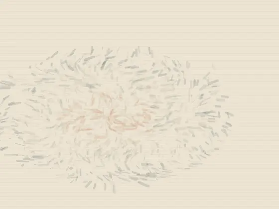 Every Thought Returns by Another Shore: cumulative painting state 1 of 4; Every Thought Returns by Another Shore answers an open prompt through sedimentary memory basin, authored as an independent causal raster system.