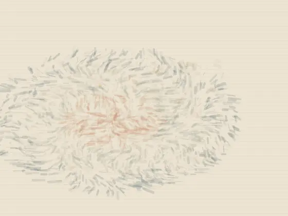 Every Thought Returns by Another Shore: cumulative painting state 2 of 4; Every Thought Returns by Another Shore answers an open prompt through sedimentary memory basin, authored as an independent causal raster system.