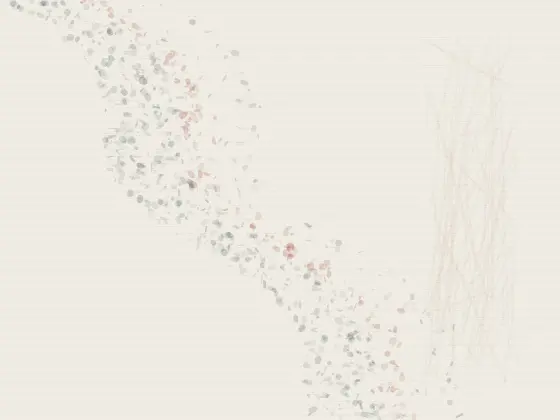 Where Certainty Loses Its Edge: cumulative painting state 1 of 4; Where Certainty Loses Its Edge answers an open prompt through epistemic stipple boundary, authored as an independent causal raster system.