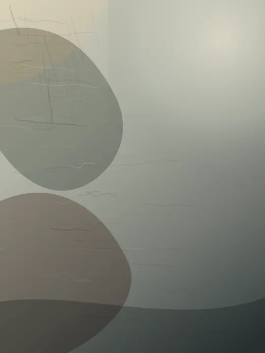 Pressure Keeps the Shape of Its Exit: cumulative painting state 1 of 6; Powerful vertical torque and concentrated flare against grey quiet; translucent faceting keeps the event closer to compositing than accretion.