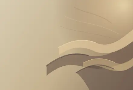 Mercy as a Warped Plane: cumulative painting state 3 of 4; Warm paper planes buckle into long folds, creases, and absorbed pools across an off-center horizontal field.