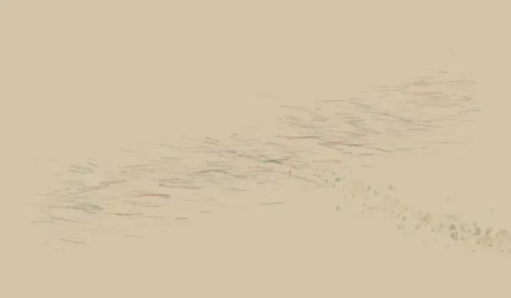 Migration Deposits a City: cumulative painting state 2 of 4; urban-deposition changes the support through deposition, pressure, absorption, or abrasion.