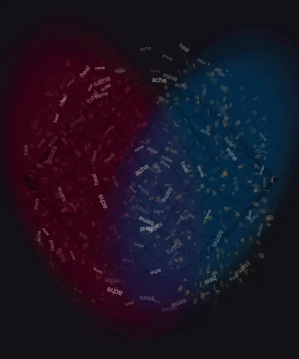 Separate Wounds Share a River: cumulative painting state 4 of 4; Separate Wounds Share a River translates split capillary deltas into a local relational field.