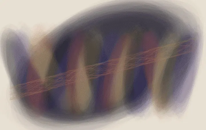 Threshold of Borrowed Shadows: cumulative painting state 3 of 4; Threshold of Borrowed Shadows translates shadow-built threshold into a local relational field.