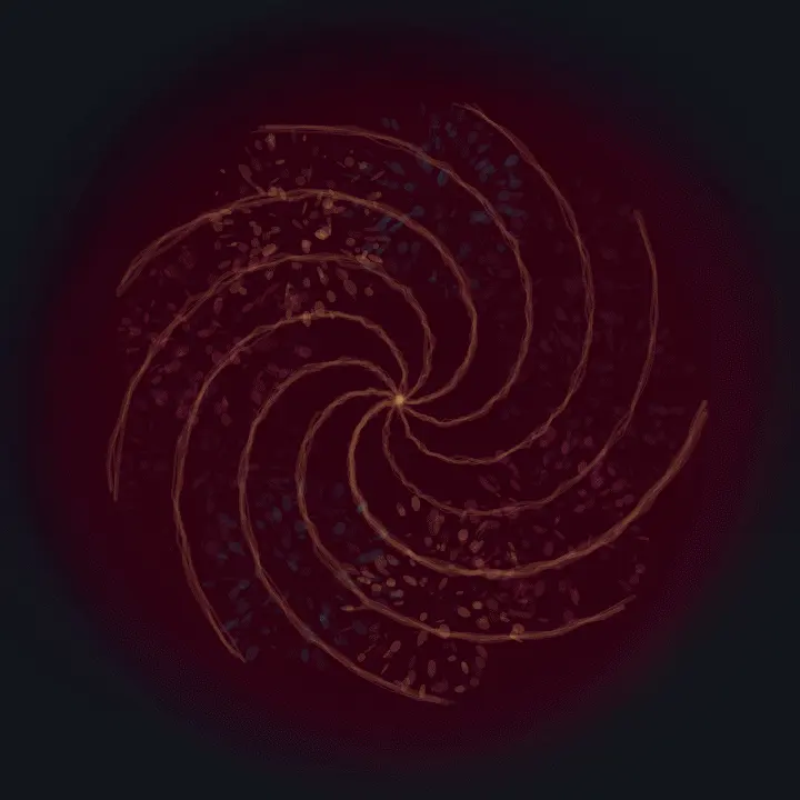 Heart Without Property: cumulative painting state 3 of 4; Heart Without Property translates distributed cardiac pressure into a local relational field.