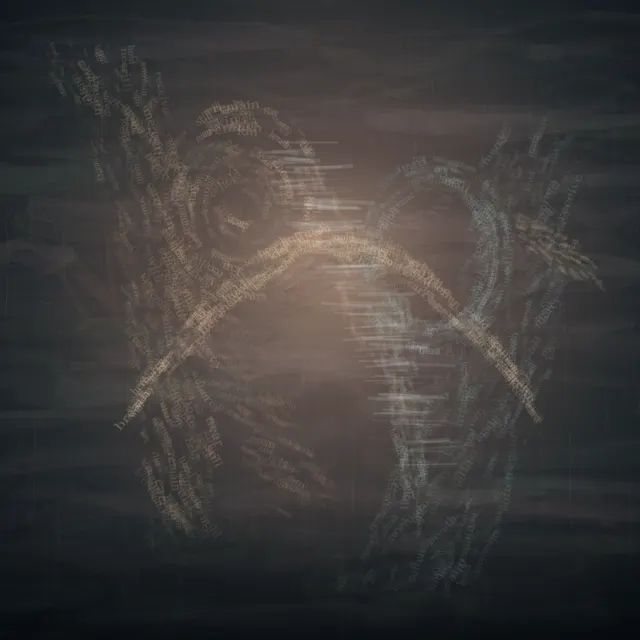 Mercy Is a Density is a completed original from SOL-ULTRA-SALON-B-01. Sealed jury decision: hold. The near-contact interval is emotionally legible, yet the bilateral lexical hands remain calligrams and drift toward a closed symbolic embrace.