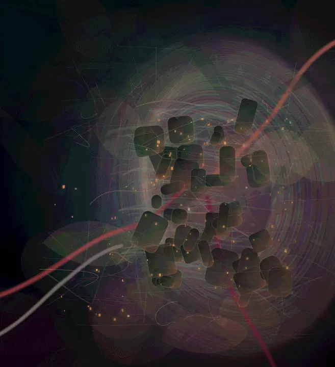 Embryo of a City: cumulative painting state 4 of 4; Embryo of a City is a completed original from SOL-ULTRA-SALON-B-01. Sealed jury decision: reject. Rounded cells/windows, concentric membrane, and red routes remain biological/urban visualization and UI-like chamber diagram.