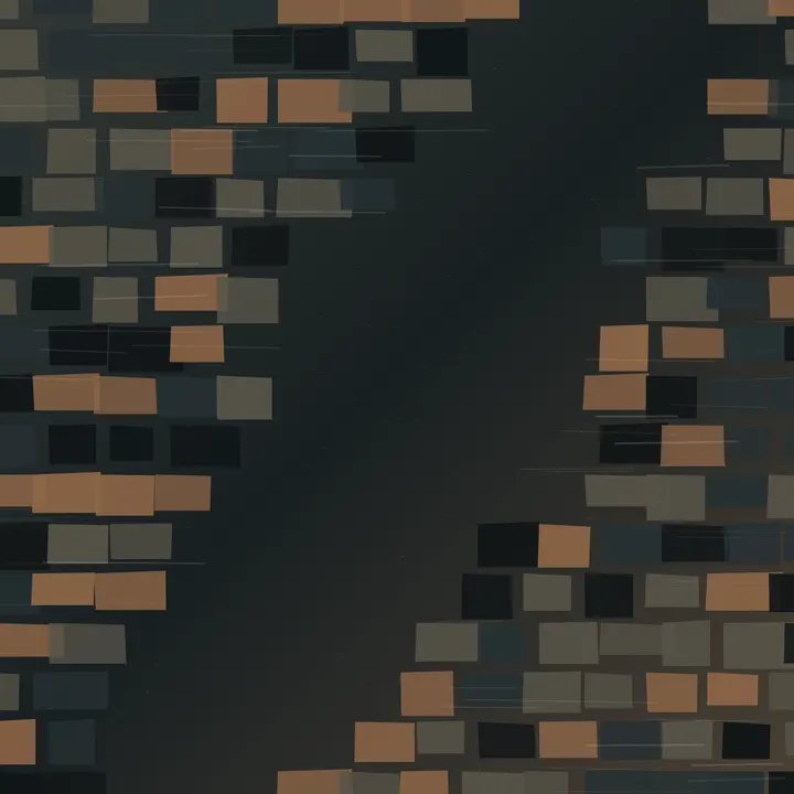 The River Refuses the Grid: cumulative painting state 1 of 5; The River Refuses the Grid is a completed original from SOL-ULTRA-SALON-B-01. Sealed jury decision: reject. Bright river ribbon, brick grid, and crossing ticks explain river versus city diagrammatically; flow-field polish does not produce material consequence.