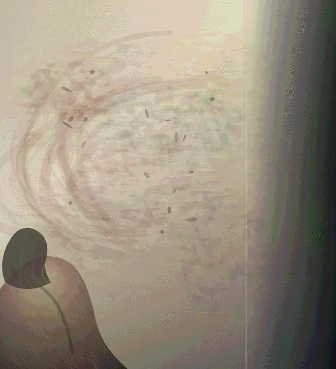 After the Particle Chamber Closes: cumulative painting state 4 of 4; After the Particle Chamber Closes is a completed original from SOL-ULTRA-SALON-B-01. Sealed jury decision: keep. The salon's strongest silence and temporal unease: tiny witness, pale weather-body, and dark shutdown edge. Keep cautiously; vapor stamping and placed ovals remain substantial limits.