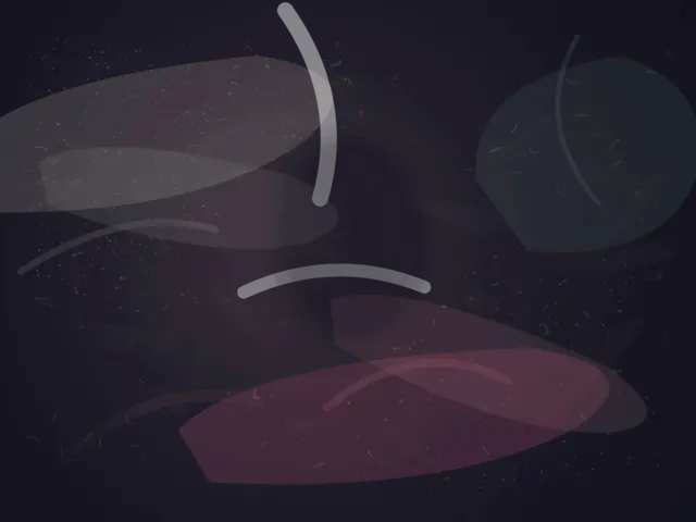 A soft black-purple ground holds a large translucent milk-white transfer entering from the upper-left, a dark central breathing interval, an oxidized green deposit at upper-right, and a magenta sediment body crossing the lower-right; small pale, rose, and green residue gathers around their edges.