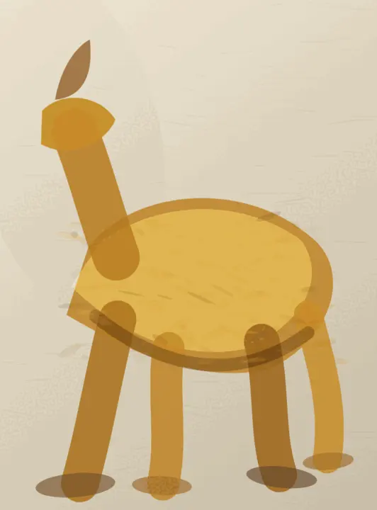The Animal That Carries Sunday: cumulative painting state 2 of 4; The Animal That Carries Sunday interprets wake through invented weather-bearing creature as an independently authored causal raster.