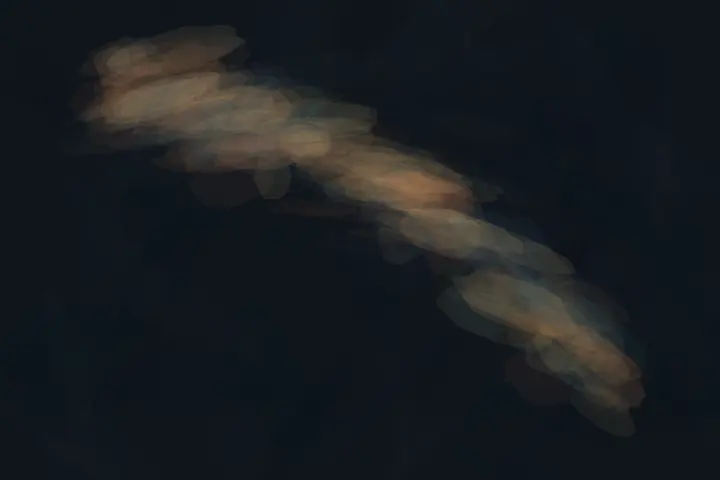 Machine Weather: cumulative painting state 2 of 4; A vanished machine is inferred by a bent warm deposit compressed into cold black support.