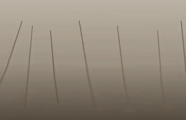 The Direction They Took: cumulative painting state 2 of 4; The Direction They Took studies wake and remainder through an independently authored deterministic raster system.
