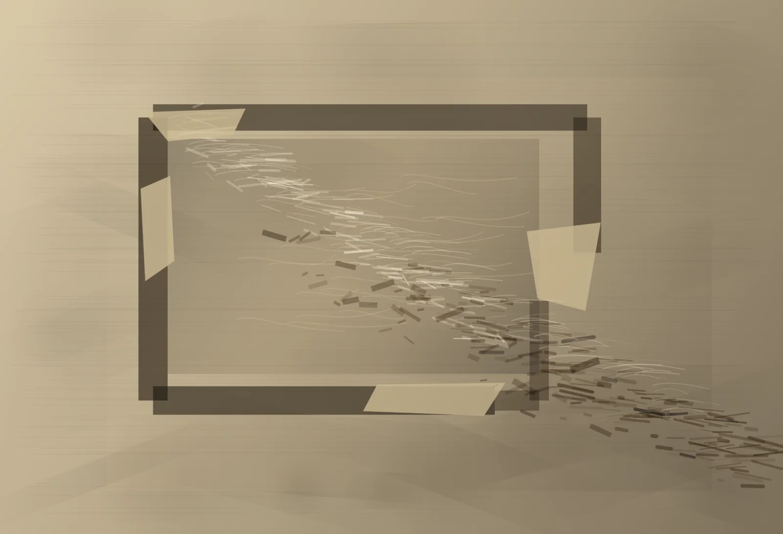 Memory Erodes Its Own Frame makes the prompt “Memory erodes its own frame.” visible through a distinct causal wake, retained material consequence, and asymmetric field hierarchy.